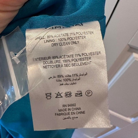 Simkhai Cameron One Shoulder Satin Cocktail Mini Dress Phthalo Blue Sz 0 - Picture 6 of 7